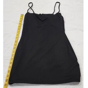 SHEIN Black Spaghetti Strap Bodycon Mini Dress Womens XS Solid Stretch LBD